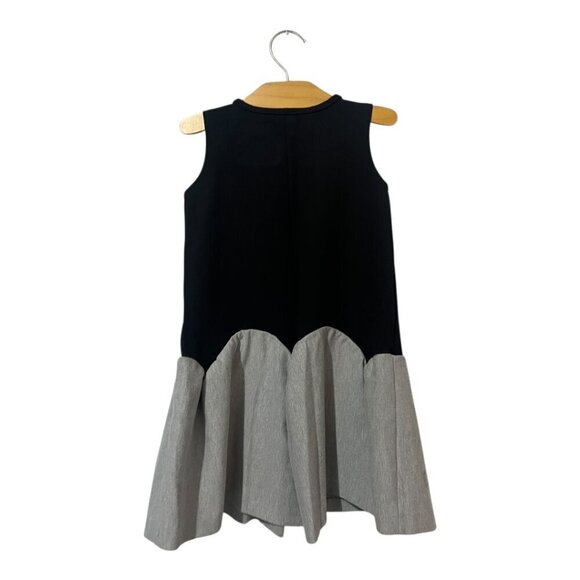 Amour Bows Girls Dress Size 4 Sleeveless Bib Collar Grey Black Purple - Picture 2 of 6